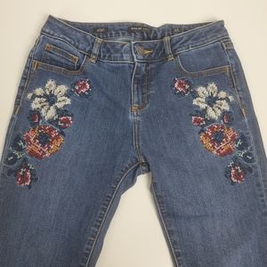 Miss Me Kids Blue Jeans with Floral Embroidery